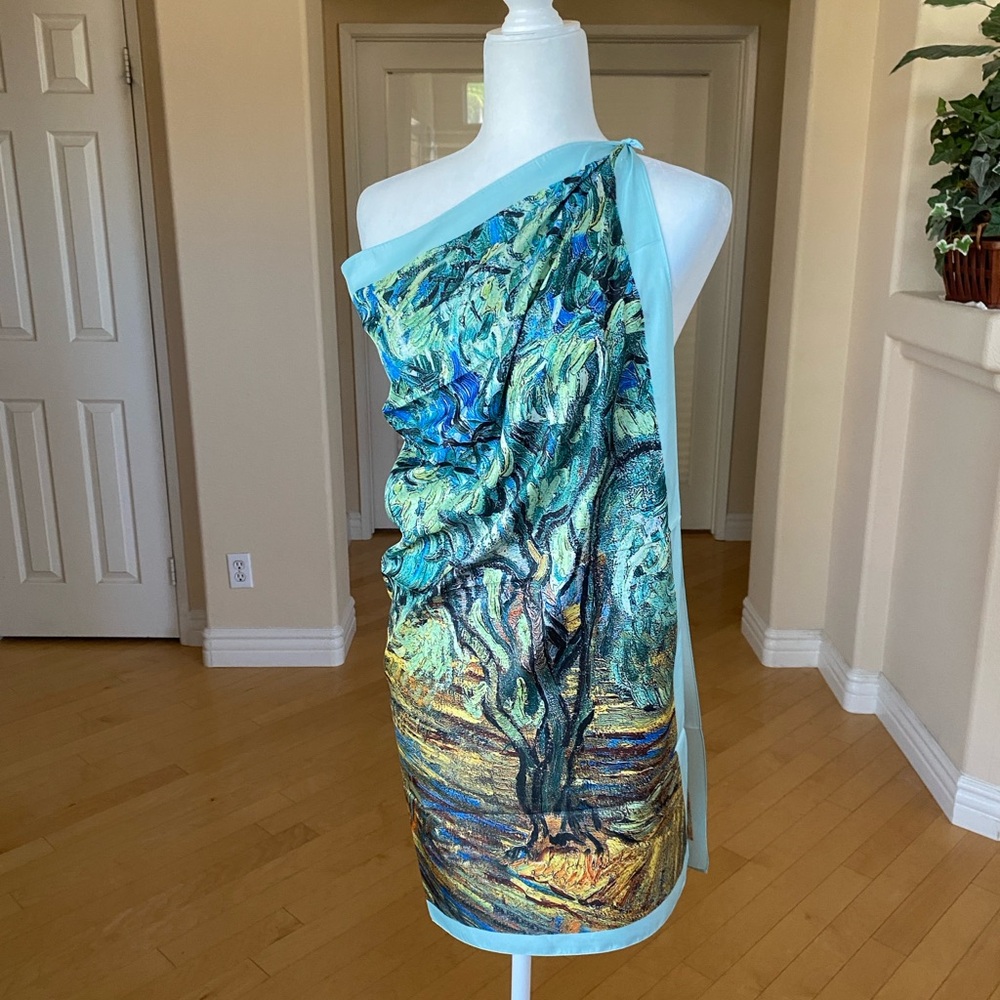 Van Gogh Print Silk Scarf Sarong Wrap Wall Art